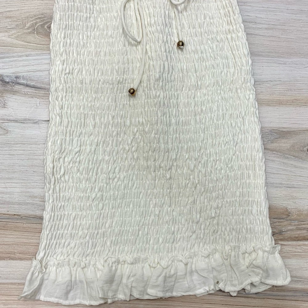 Saints & Secrets Smocked White Mini Dress - Picture 4 of 9